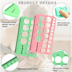 Soft silicone material of XYQMLY nipple ruler in a gentle close-up.