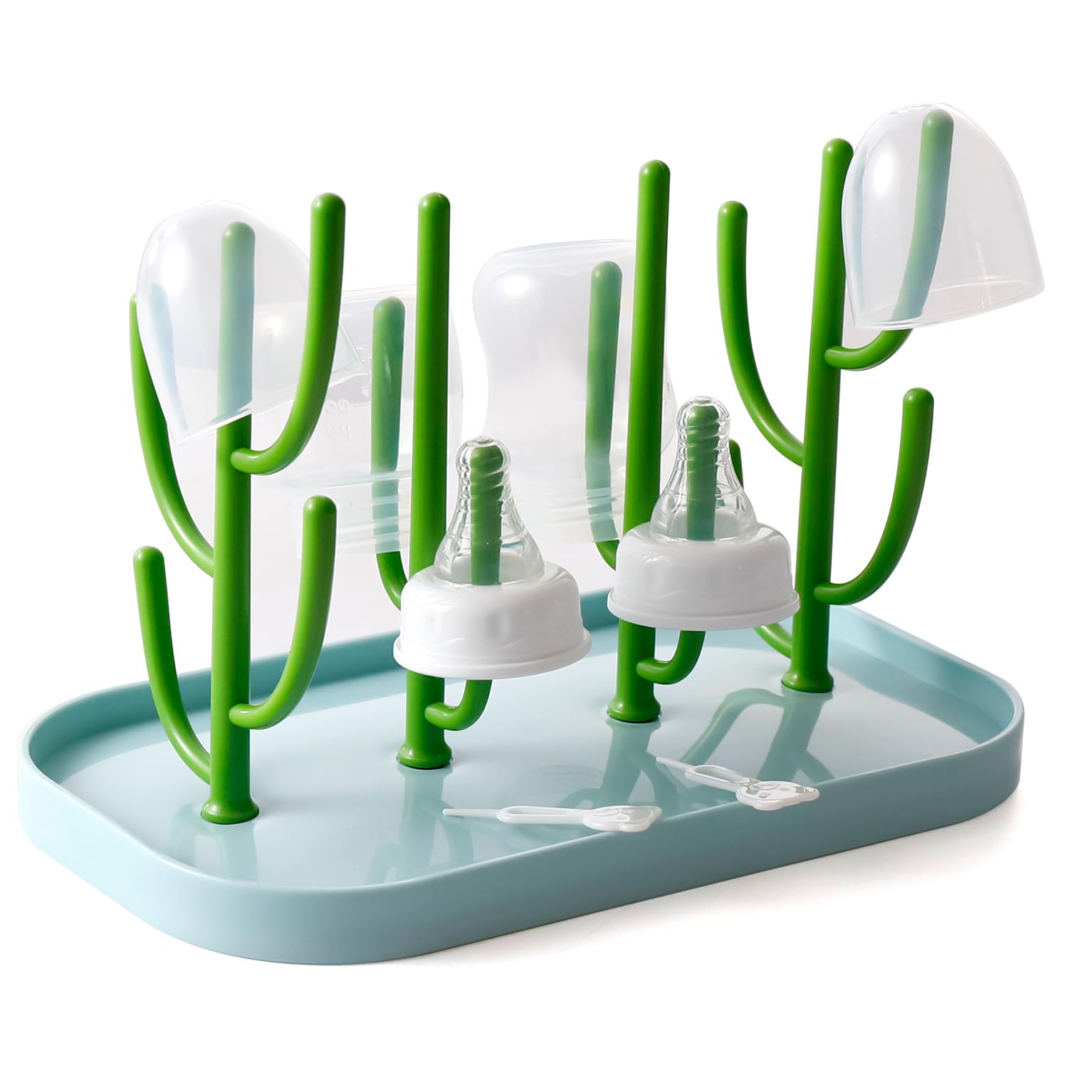 XYW baby bottle drying rack top view shows space-saving countertop solution.