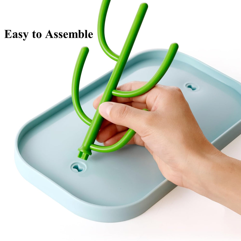 XYW bottle-drying rack holding bottles and nipples for quick air-drying.