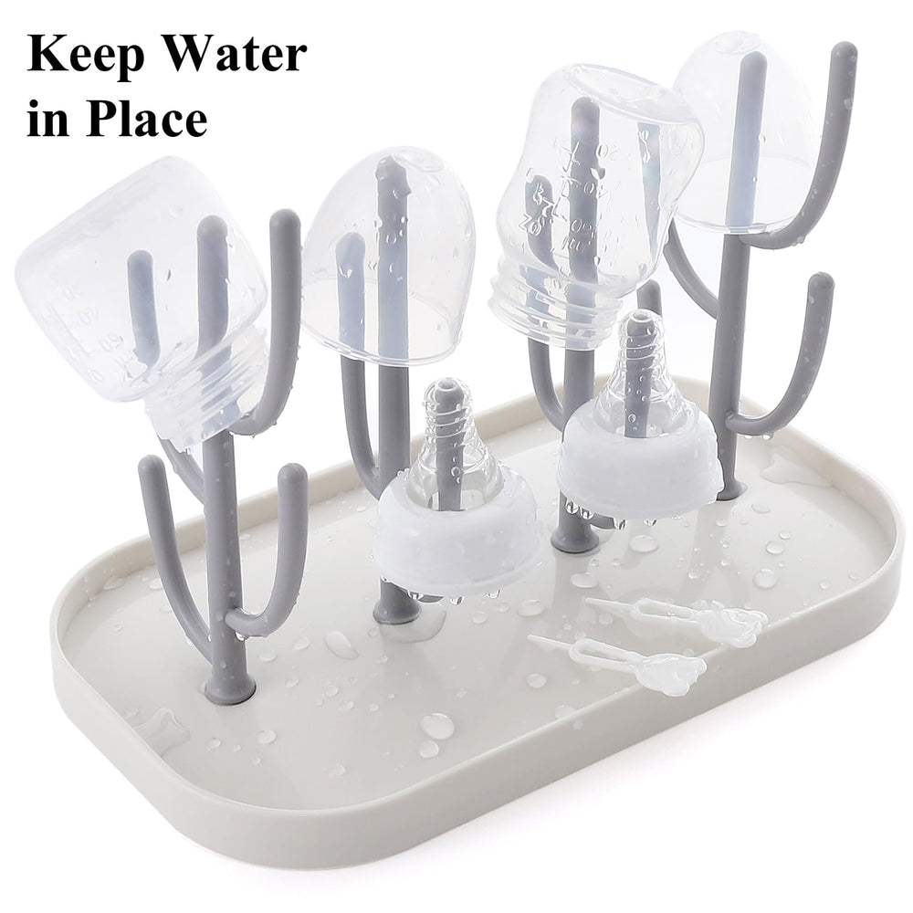 XYW rack hangs various bottles, nipples, and pacifiers to air dry.