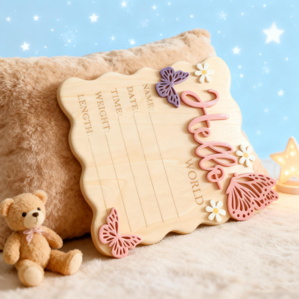 XYZRTLON thoughtful baby shower gift wooden sign in pink