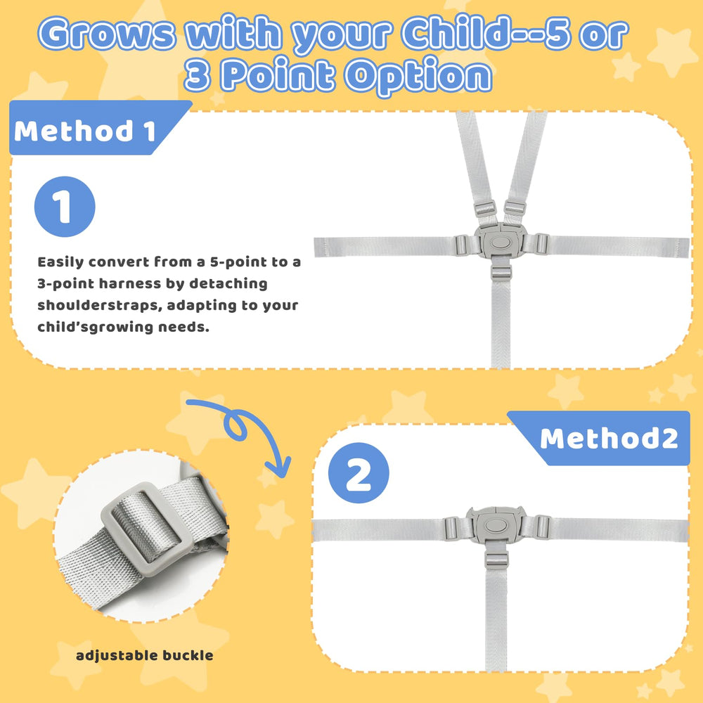 XZESH High Chair Straps quick-release buckles for easy securing