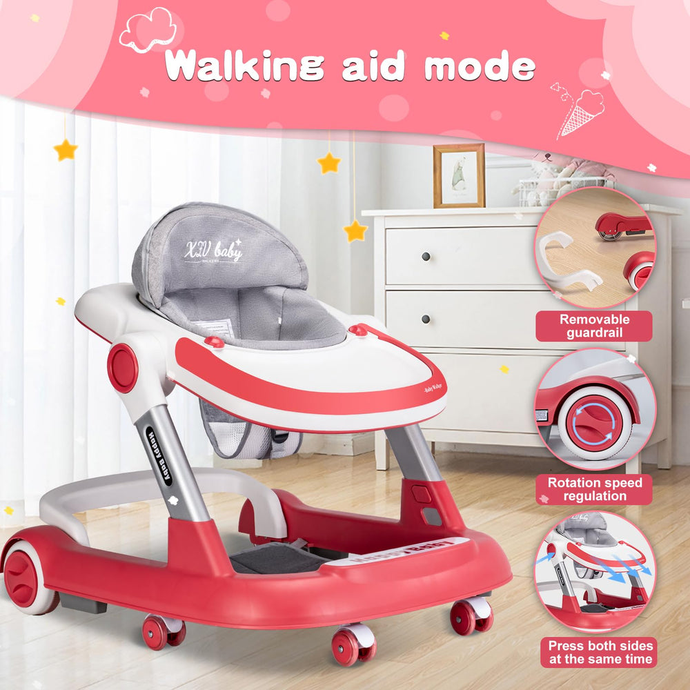 XZV Baby Walker mute-wheels provide quiet movement indoors.