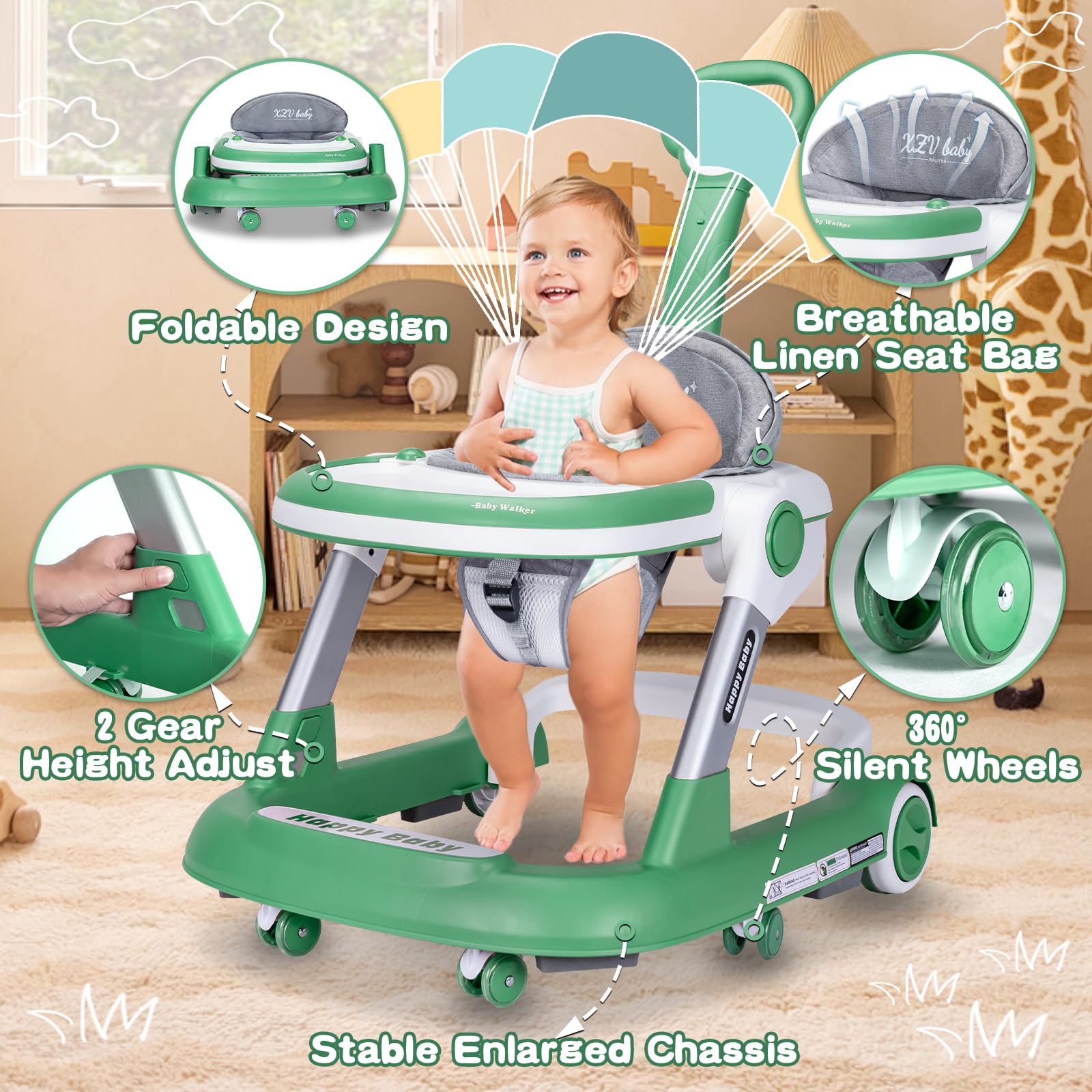 XZV walker dining chair mode provides stable seating at meals.