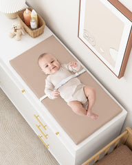 YACODAVO foam-padded changing pad provides gentle support for baby comfort