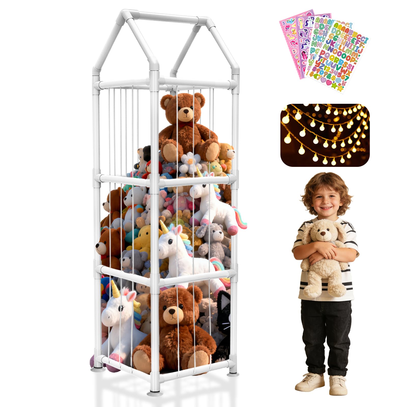 YACONA stuffed animal storage base with strong suction cups keeps it steady.