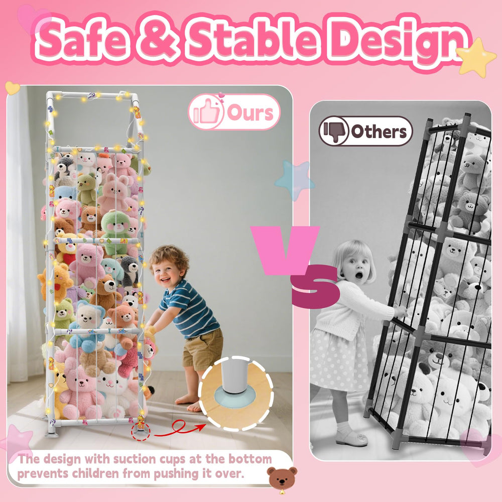 YACONA display features a LED light to highlight the toy collection.