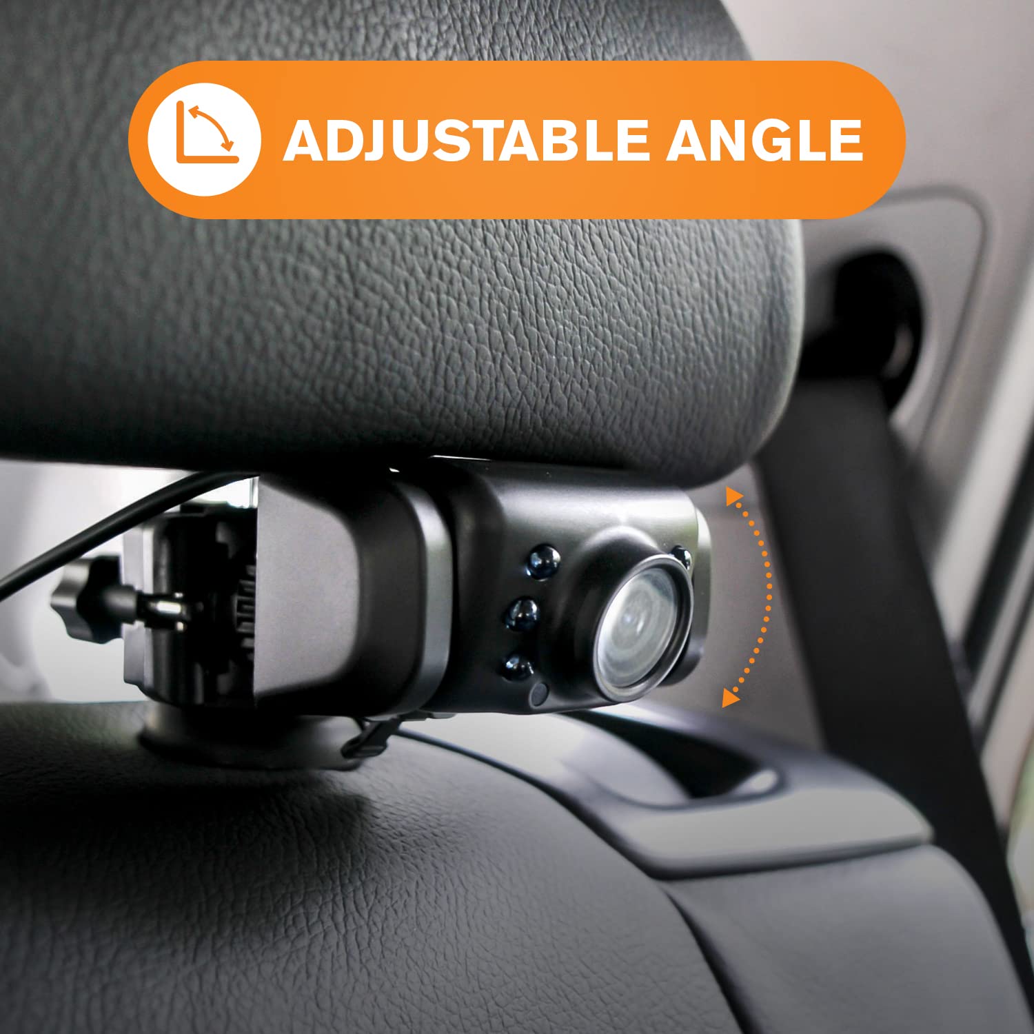 Yada broad-angle display shows the whole car seat for constant awareness.