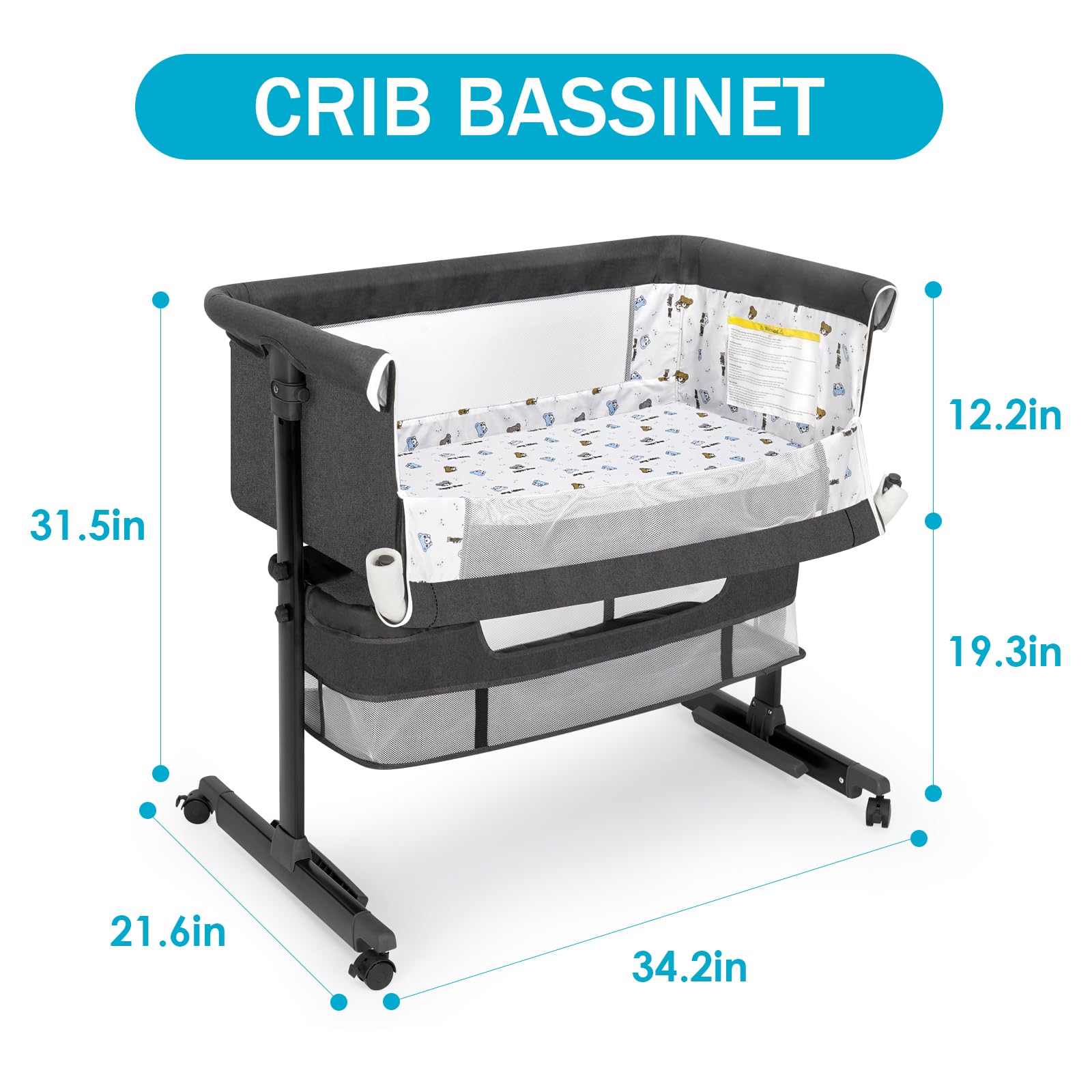 YADAQE bassinet sheets and fabrics are removable for easy cleaning.