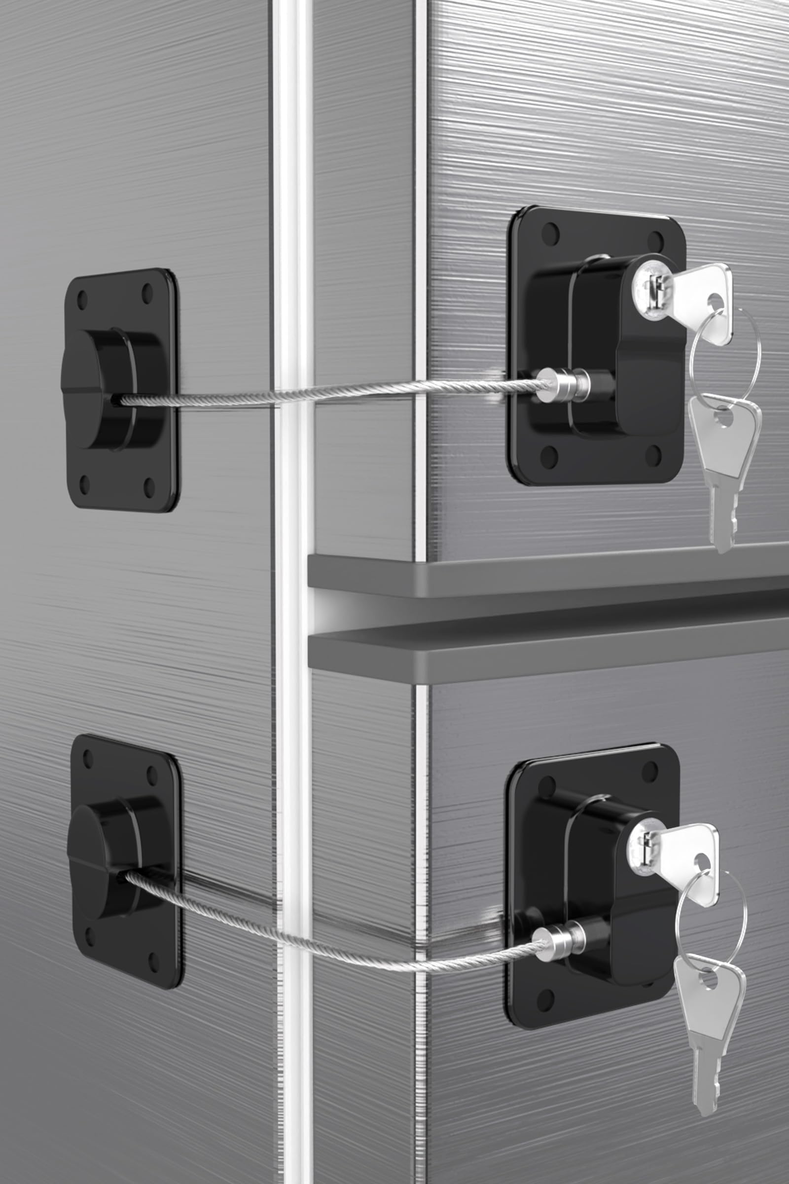 Yaekea 2-pack fridge lock with adhesive backing for tool-free installation