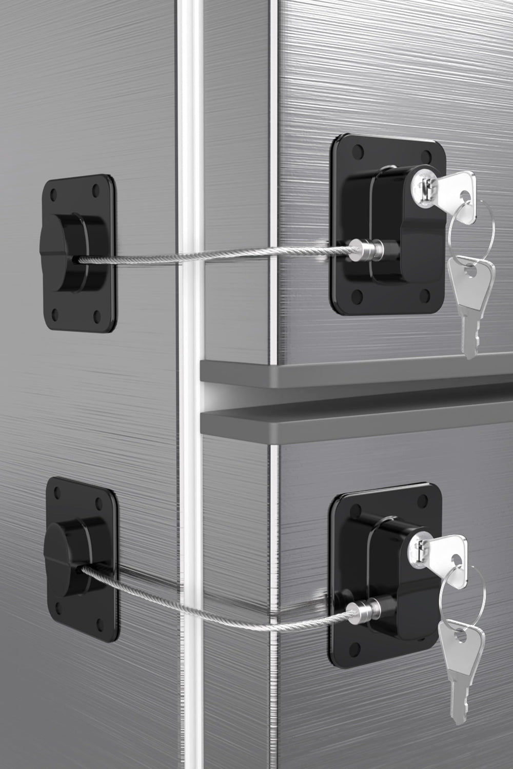 Yaekea 2-pack fridge lock with adhesive backing for tool-free installation