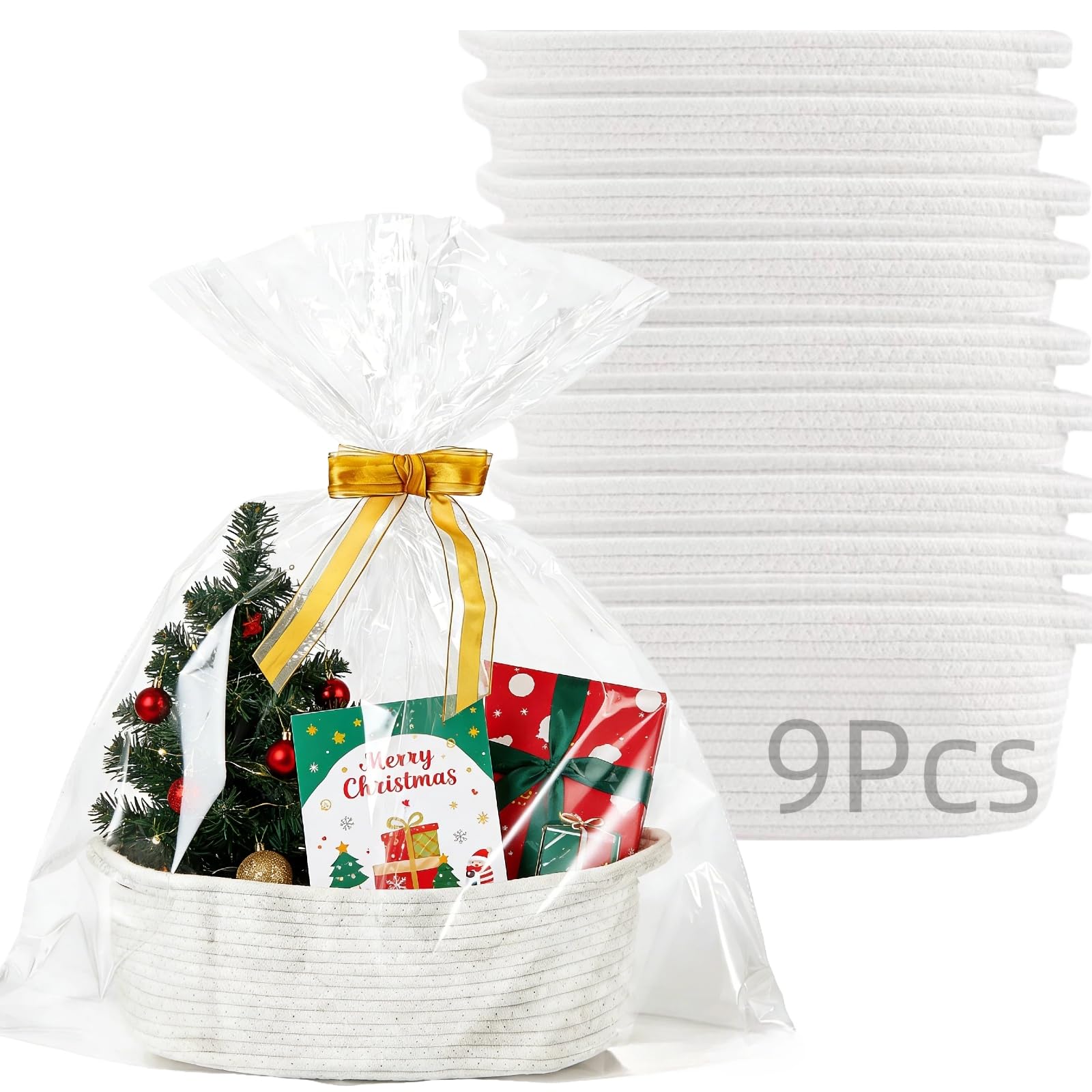 YAFAOCE 9Pcs woven basket set for organized storage and gifting.