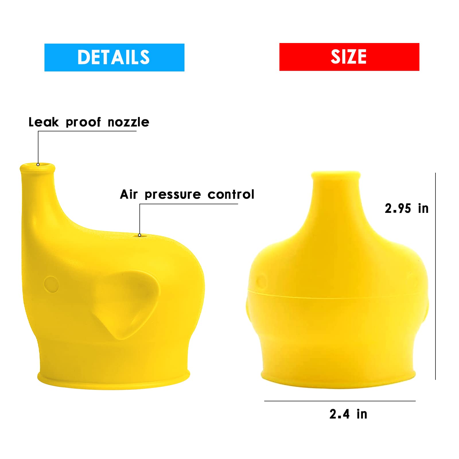 Yagote orange elephant lid wrapped around cup for secure use