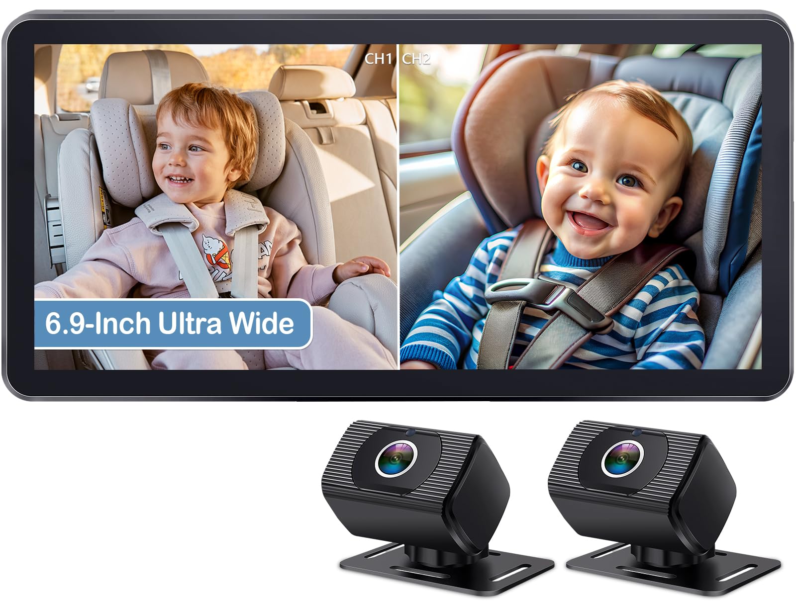 Yakry 2-kids car camera front view for safe monitoring on the go