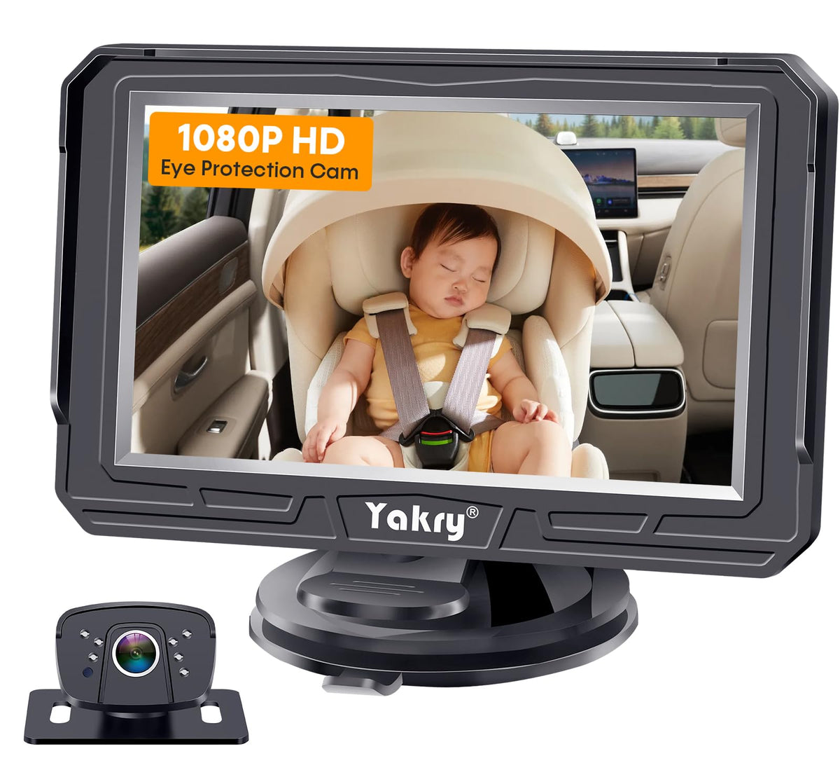 Yakry Baby Car Camera backseat 1080p video for clear daytime monitoring
