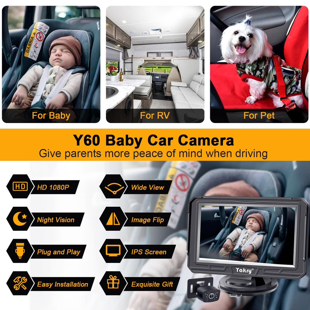 Yakry Baby Car Camera quick plug-and-play installation