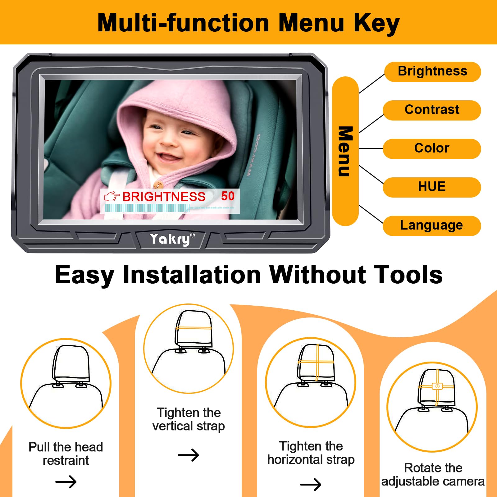 Yakry Baby Car Camera ideal gift for new parents
