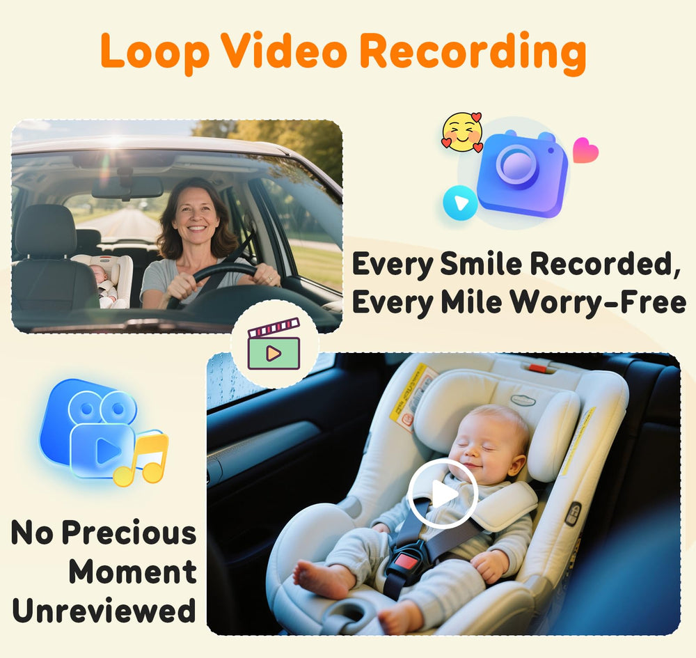 Yakry Baby Car Camera records moments for later viewing on trips