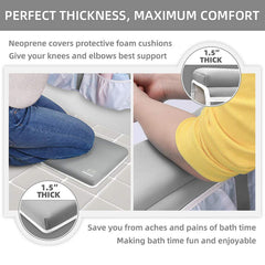 Yalumo elbow rest with outer pockets for quick access to bath essentials