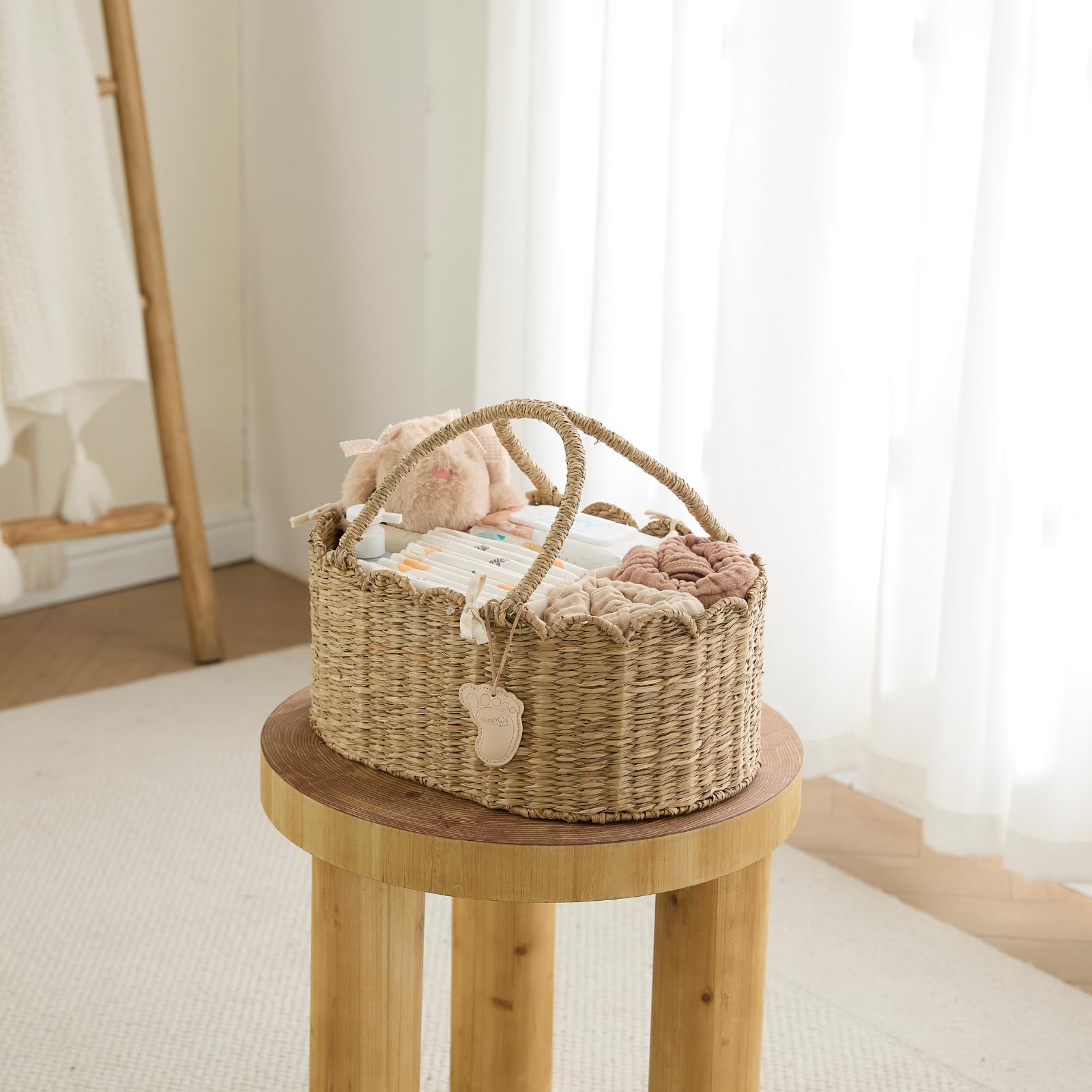 Multipurpose baby basket doubles as toy bin or bathroom caddy for versatile use