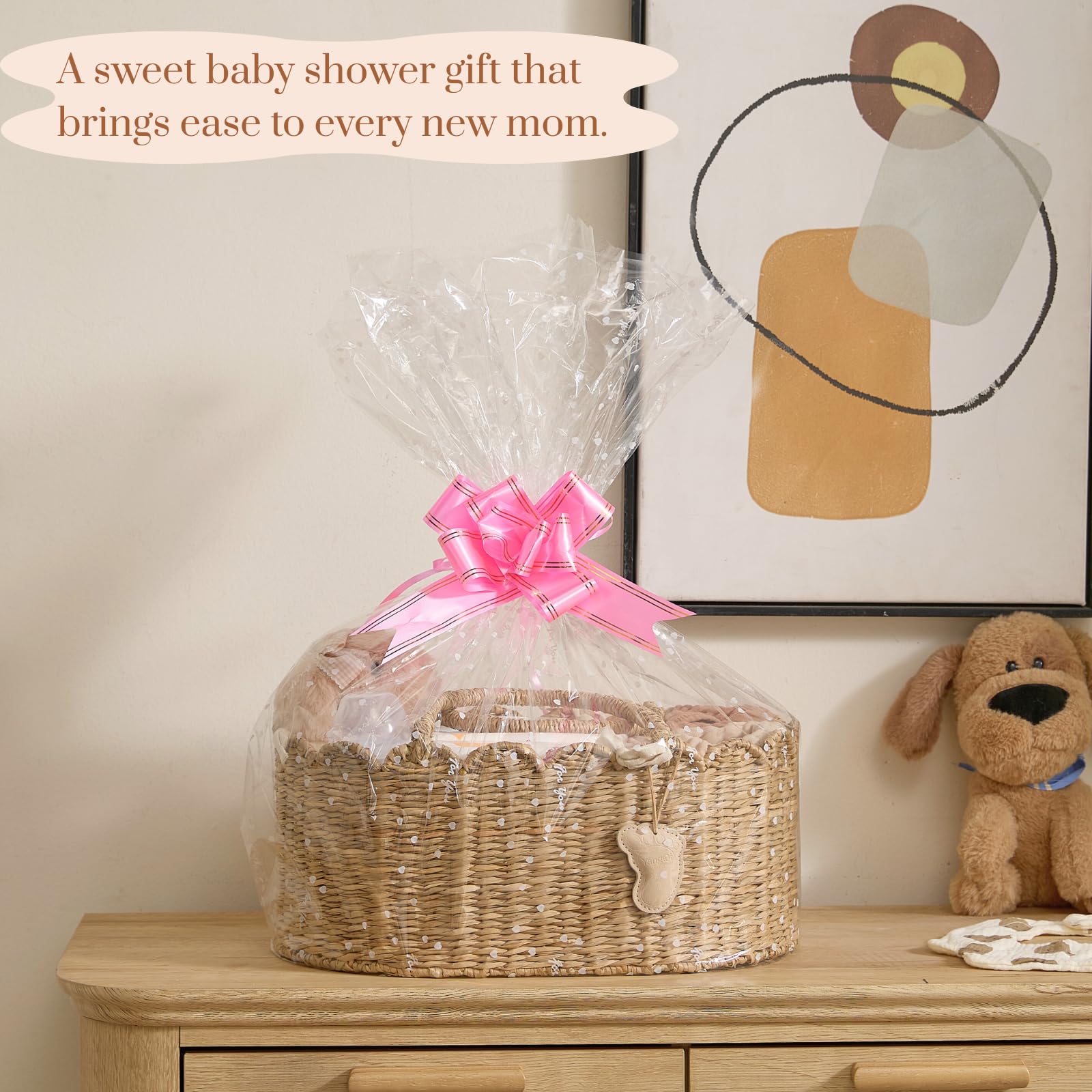 Natural seagrass material offering a warm, sustainable nursery storage option