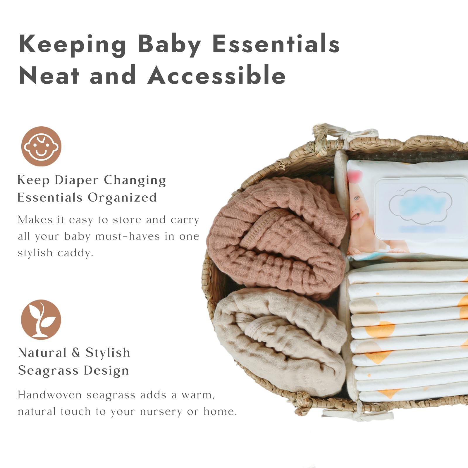 Scalloped-edge basket adds refined storage and nursery decor appeal