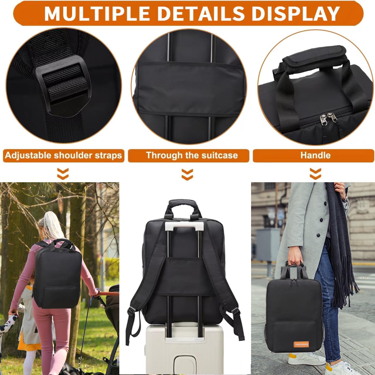 YANHUAKEKE travel bag padded shoulder straps boost comfort during long journeys.