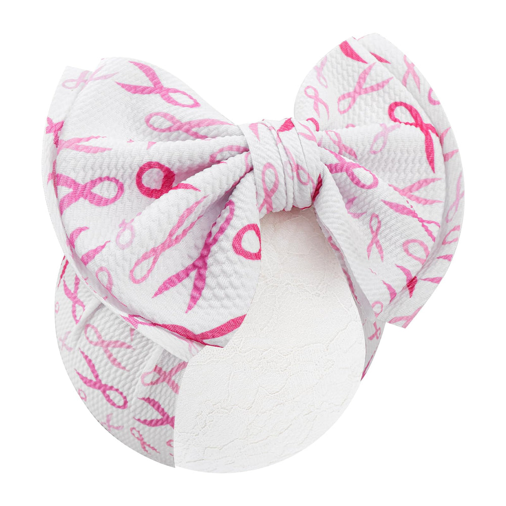 YanJie 7-inch double-layer pink bow for babies, soft and gentle on delicate skin