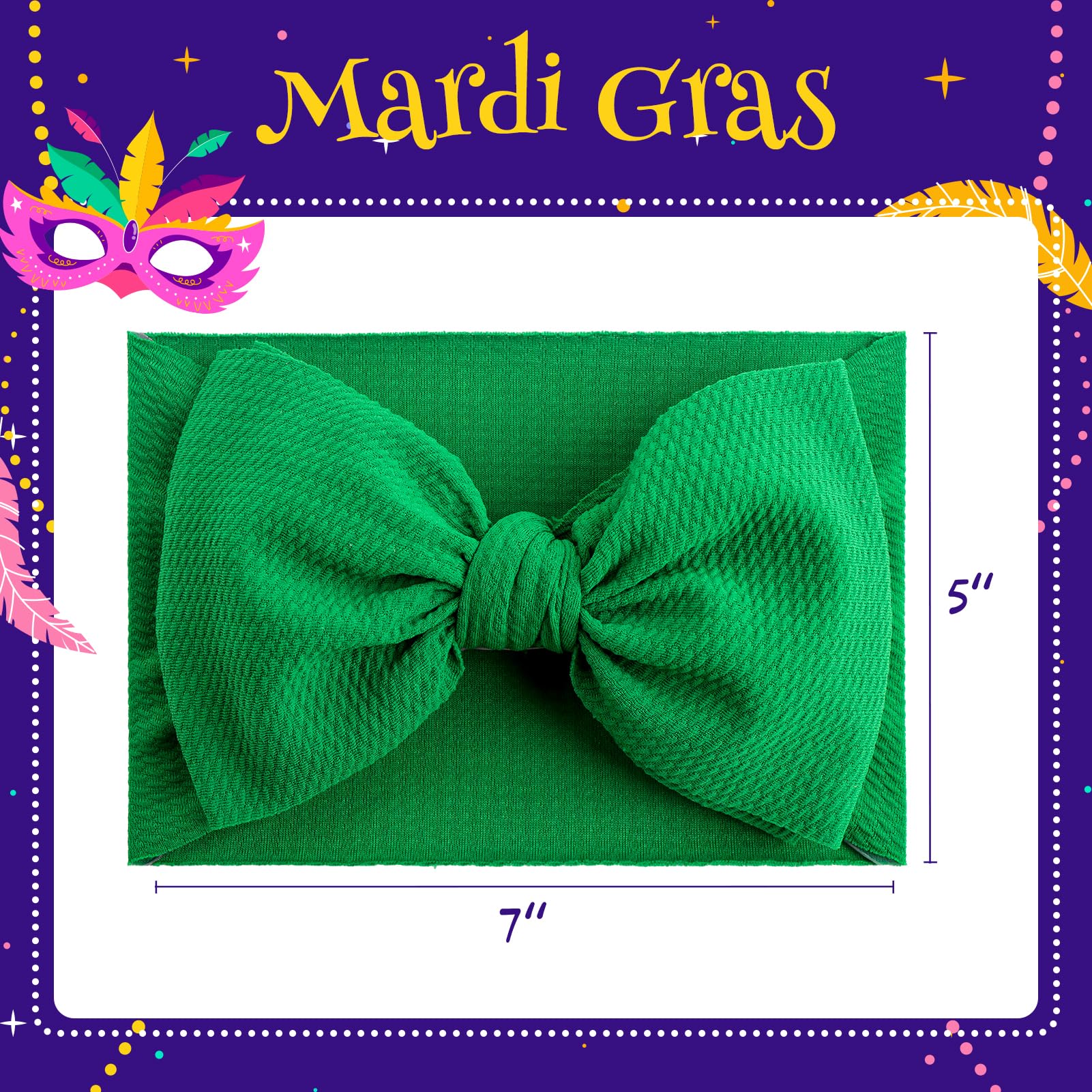 YanJie 7-inch baby bow in green, bold statement for outfits.