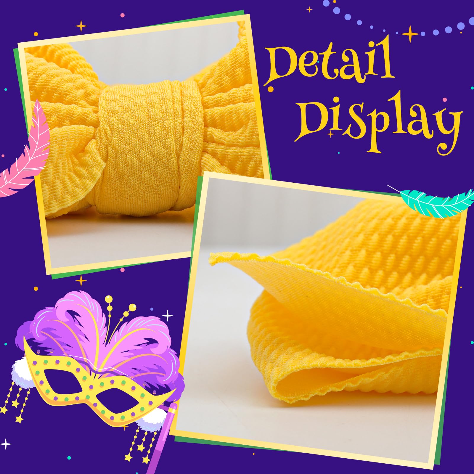 YanJie 7-inch baby bow in purple, ideal carnival look for infants.