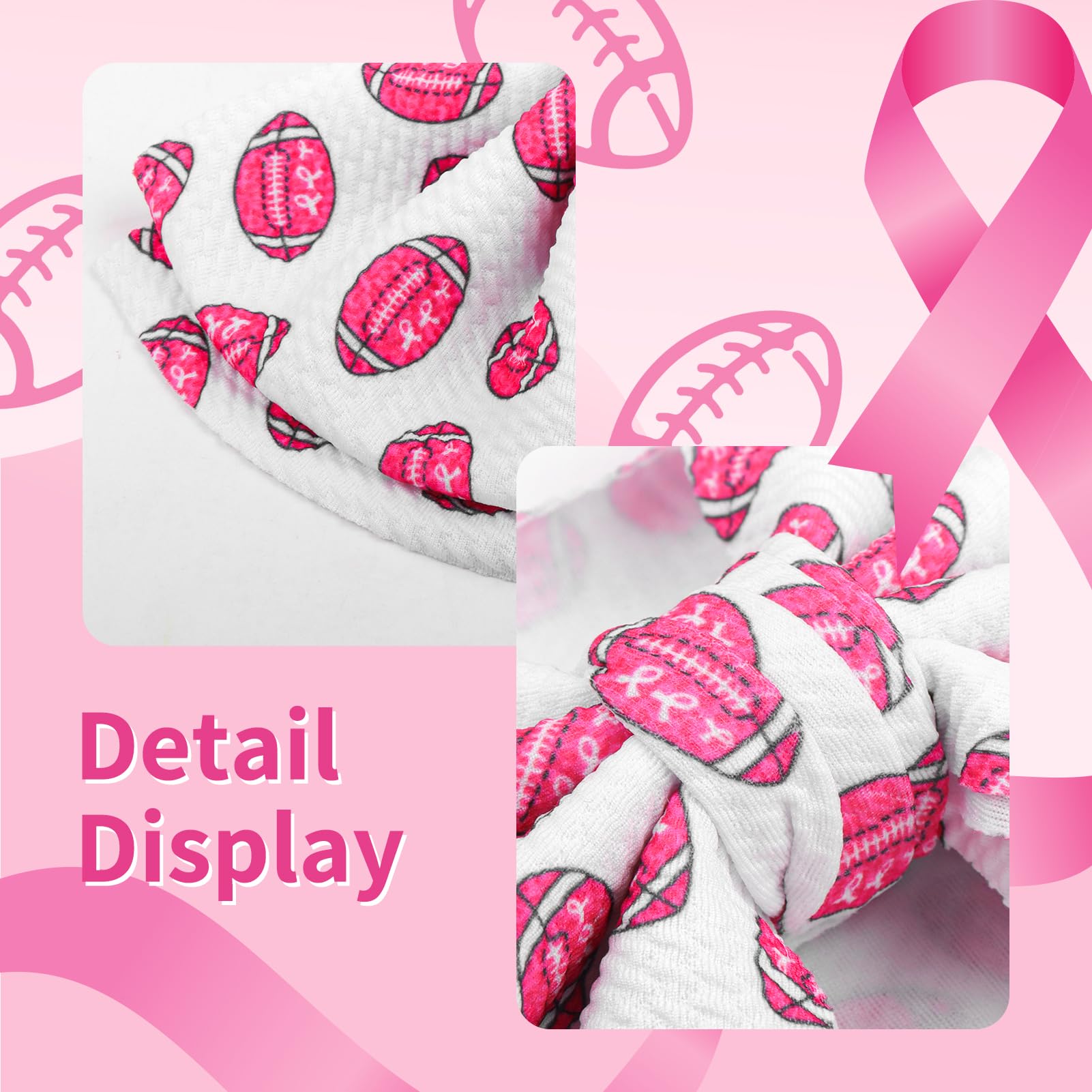 YanJie headband with pink ribbon details, ideal for awareness-themed outfits