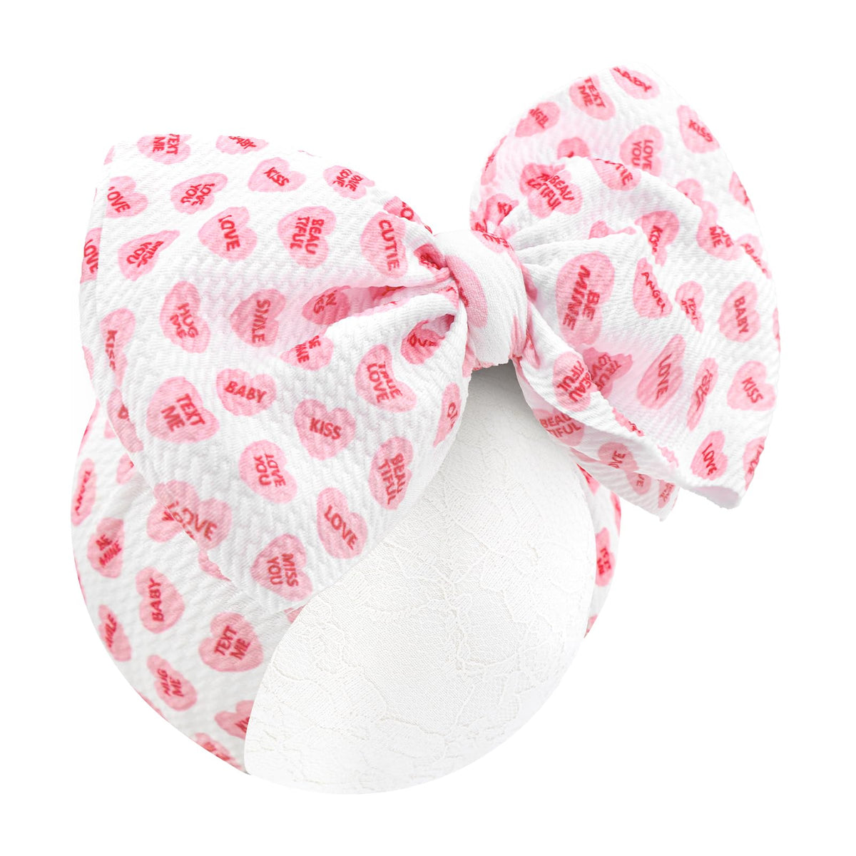 Yanjie 7inch valentines pink heart hair bow for baby girls adds adorable flair.