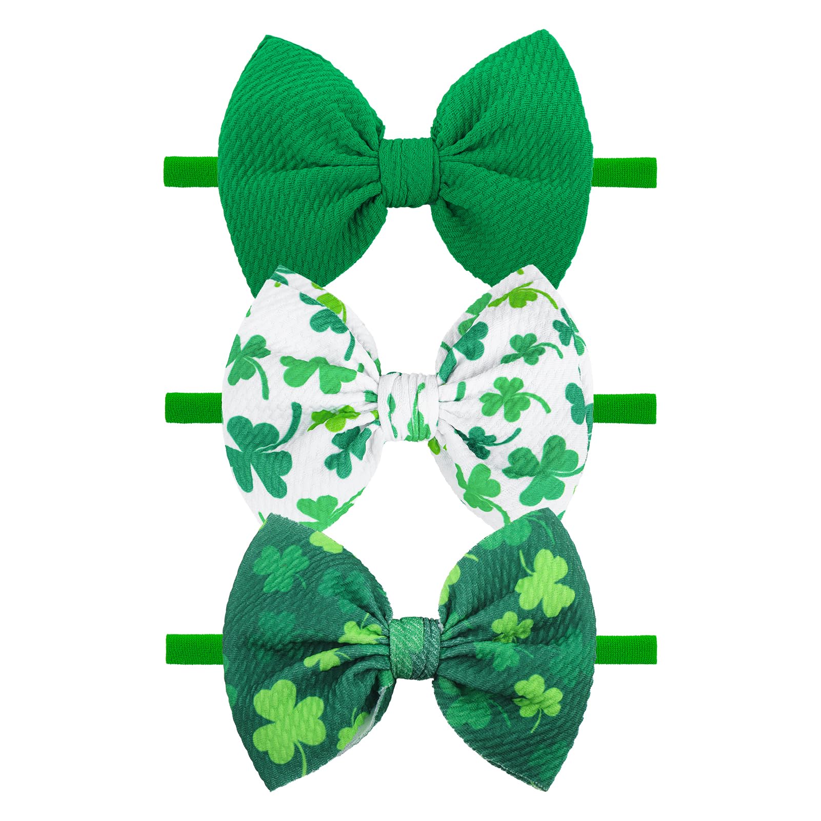 YanJie baby bows in nylon green shamrock for infant wear and daily use.