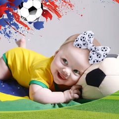YanJie baby hairband with soccer pattern helps keep hair tidy
