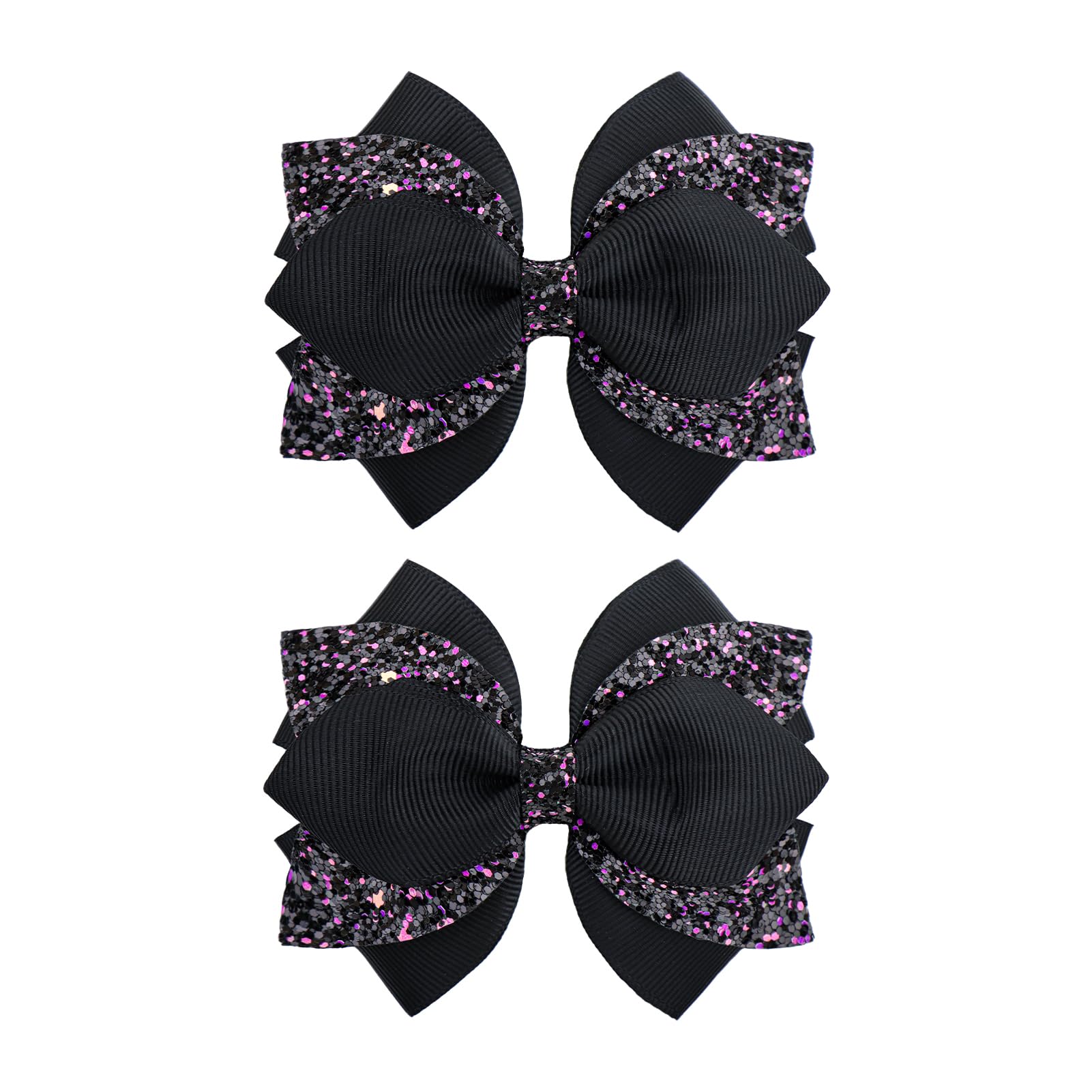 YanJie black bow clip with secure alligator clip for everyday wear