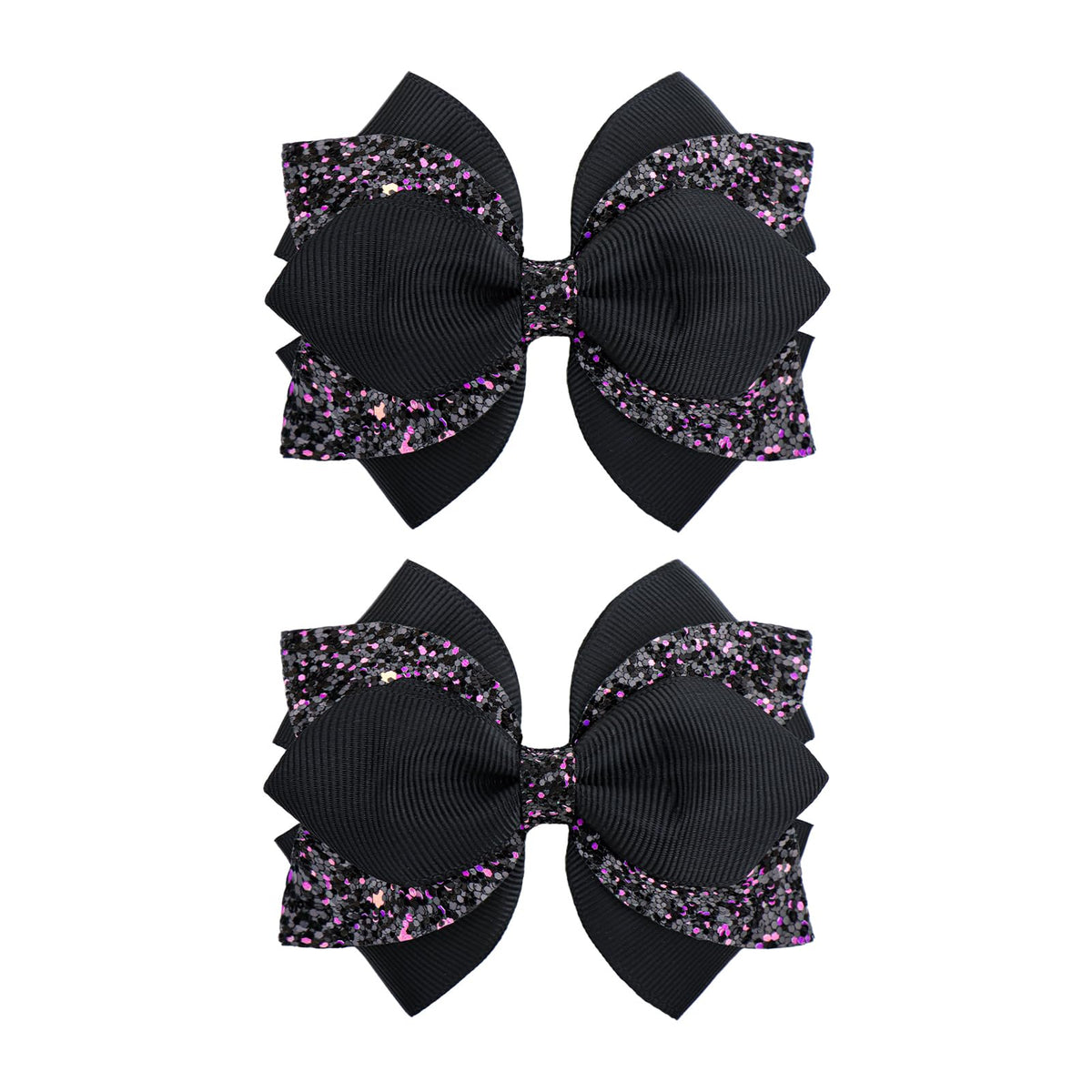YanJie black bow clip with secure alligator clip for everyday wear
