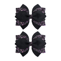 YanJie black bow clip with secure alligator clip for everyday wear