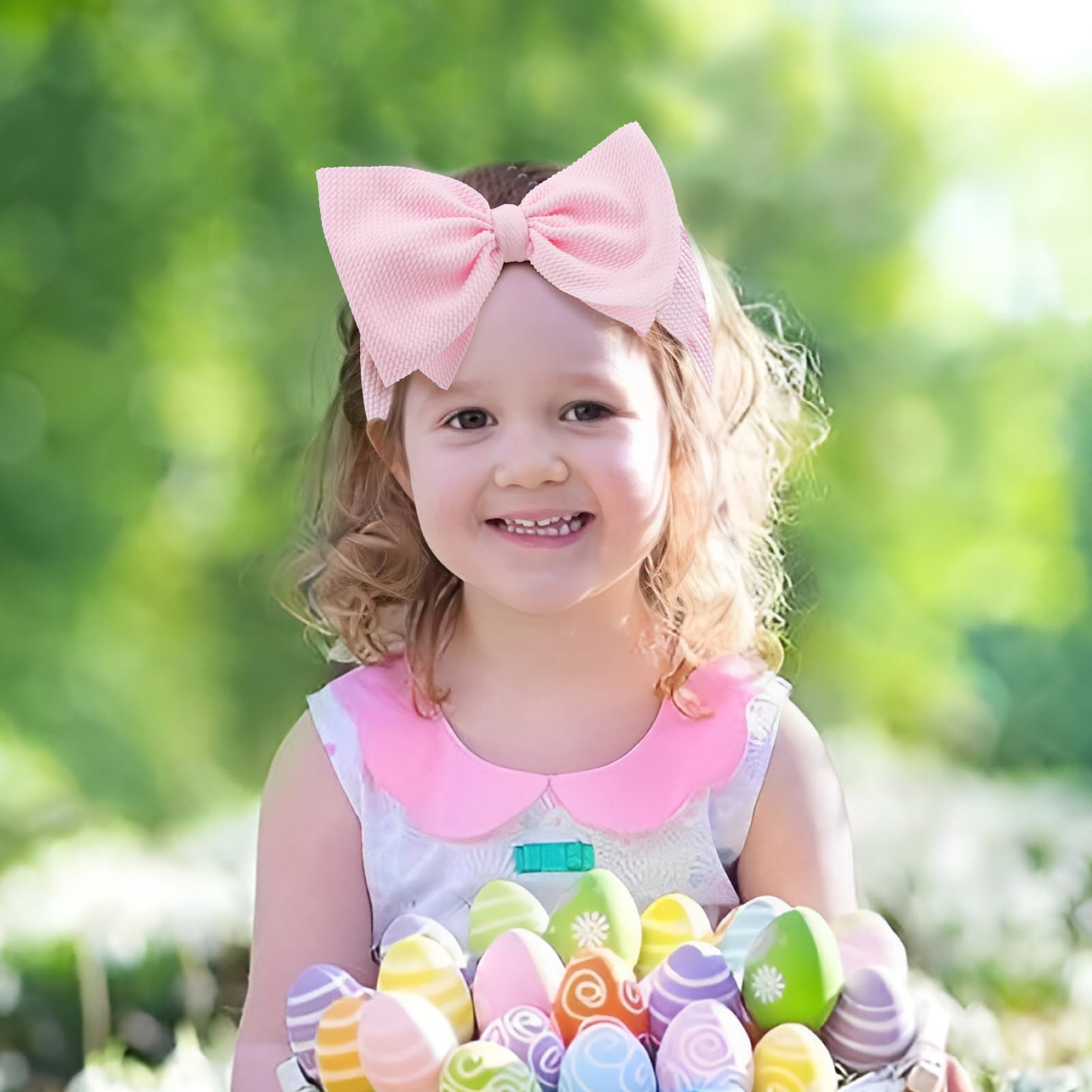 YanJie Easter headband with egg print pattern for spring celebrations