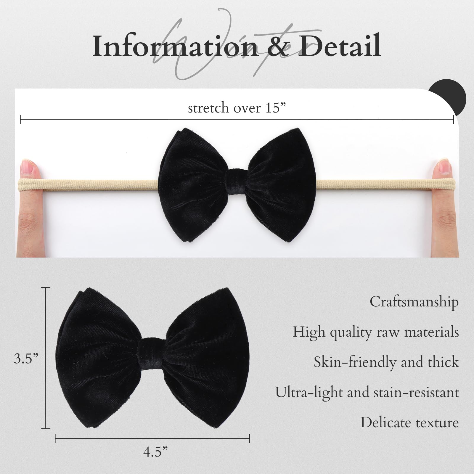 YanJie gift ready velvet headbands set ideal for birthdays or baby showers