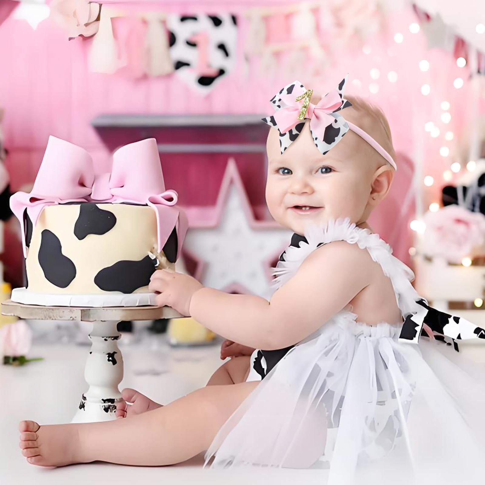 YanJie glitter-number-1-centre bow adds festive sparkle for milestone celebrations.