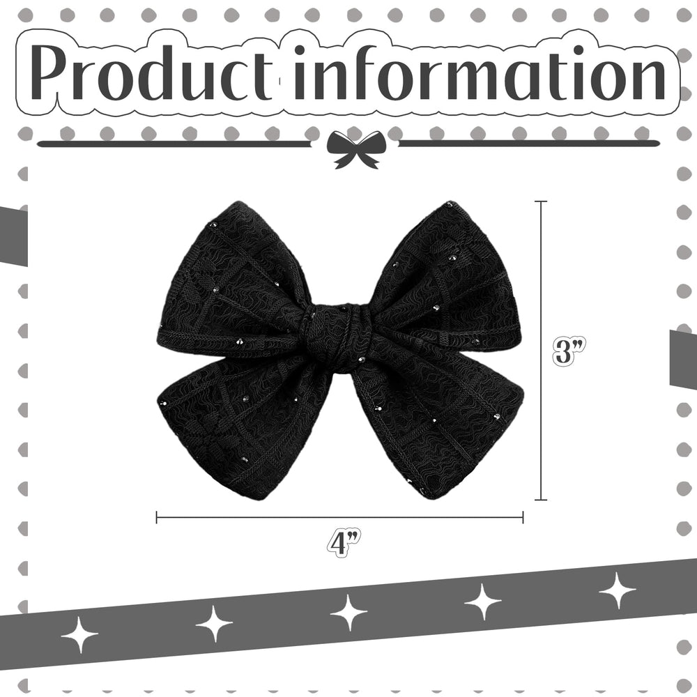 YanJie black lace bow clip offers lightweight comfort for children during long days