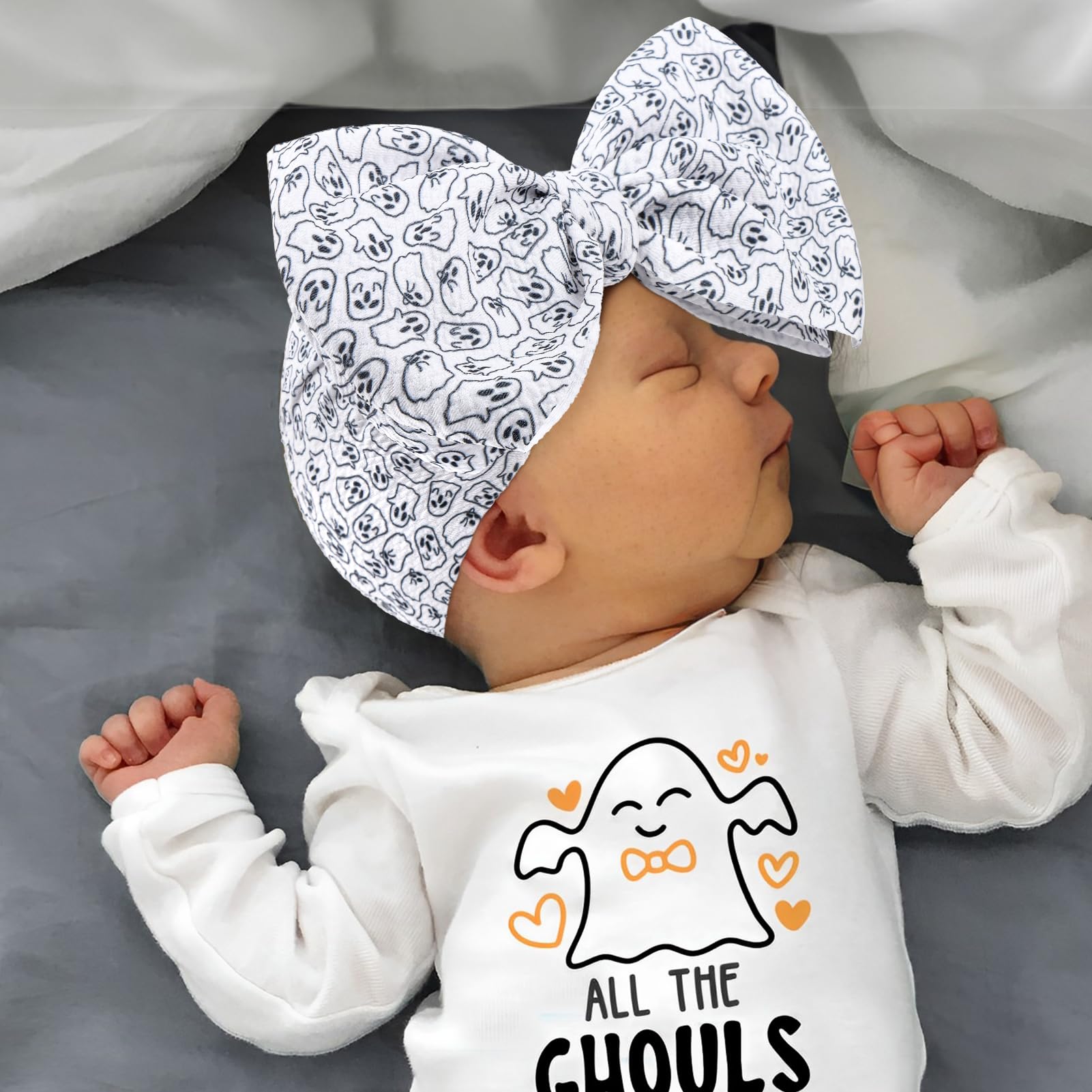 YanJie 7-inch double-layer bow, comfortable headband for Halloween.