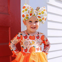 YanJie pumpkin printed headband; breathable, gentle for toddlers