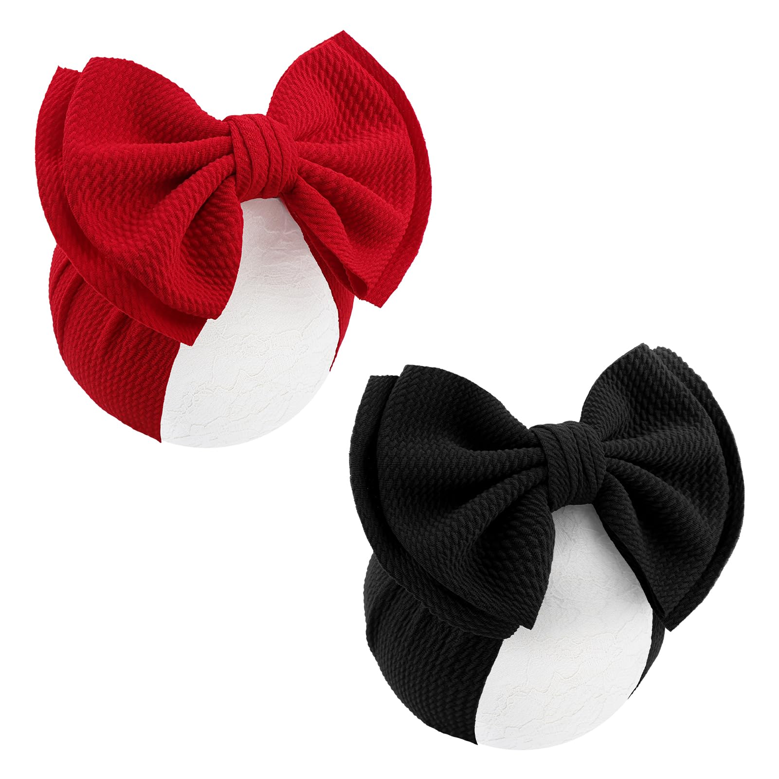 YanJie soft knot headbands with red bow on a baby outfit, colorful style option