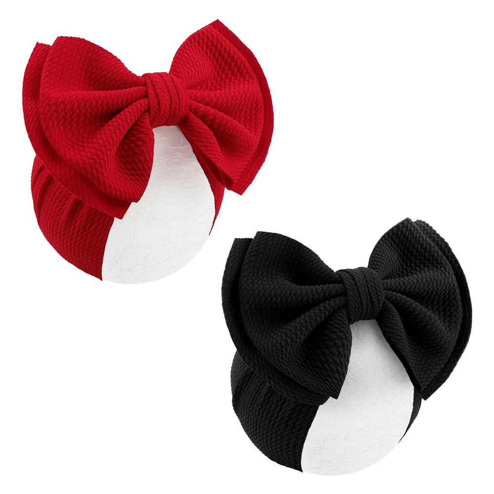 YanJie soft knot headbands with red bow on a baby outfit, colorful style option