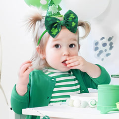 YanJie St Patrick's Day headband with soft elastic nylon for growing heads.