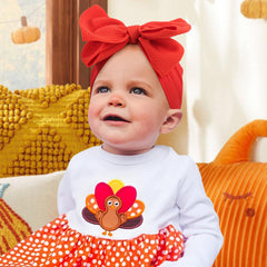YanJie orange fall headband enhances everyday outfits for baby girls