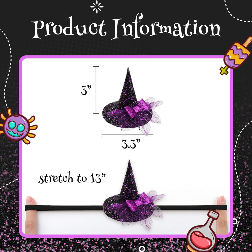 YanJie premium sparkle leather witch hat headband wont shed glitter.