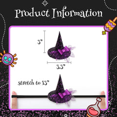 YanJie premium sparkle leather witch hat headband wont shed glitter.