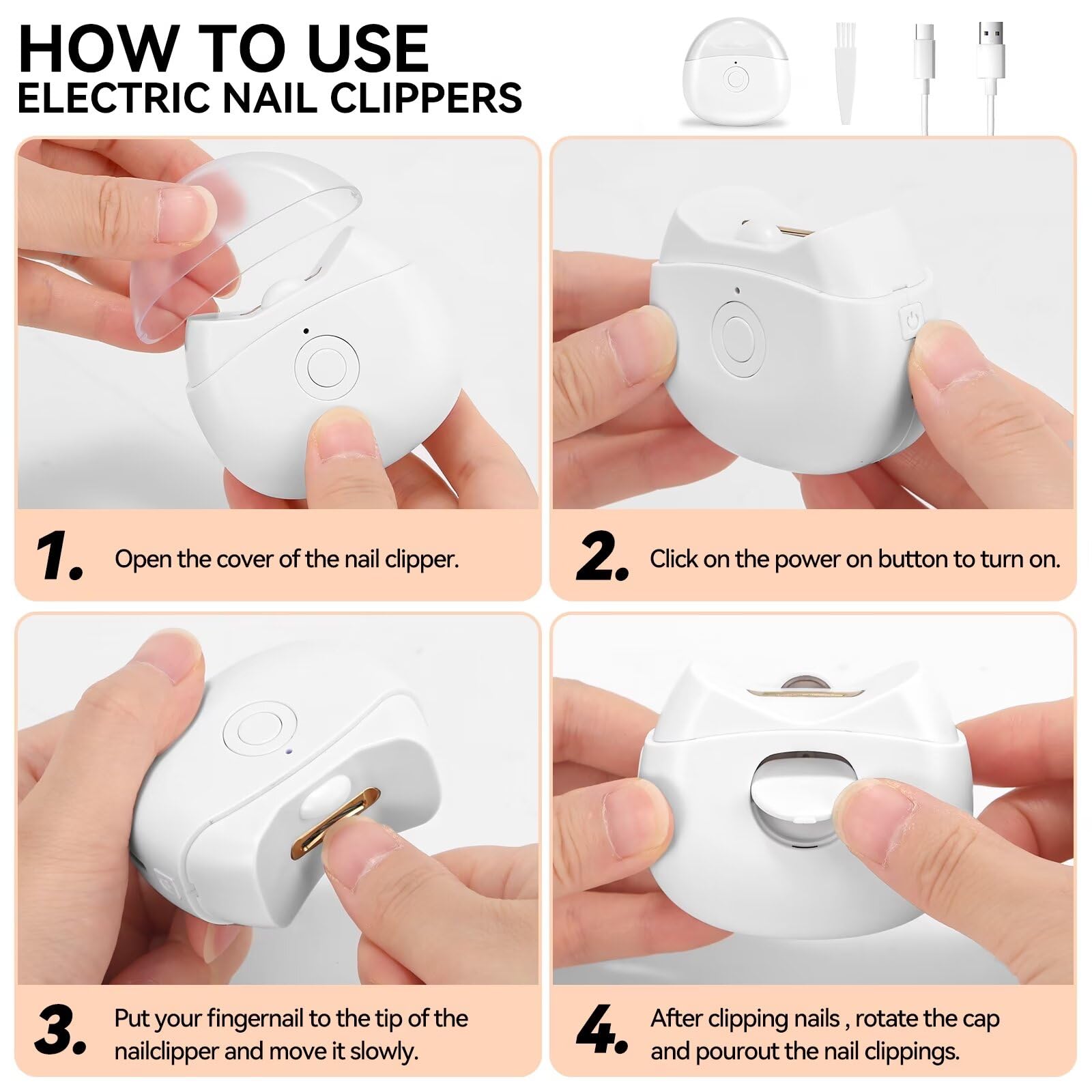 YANWEI baby nail trimmer operates quietly for night care.